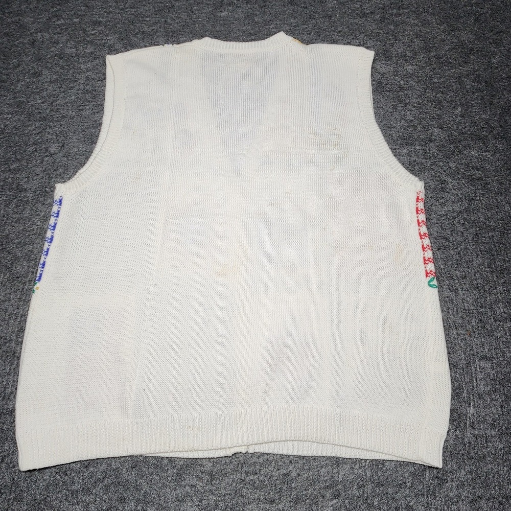 Susan Bristol Vtg Cardigan Sweater Vest Country Gingham Summer Patriotic Large - Picture 7 of 11